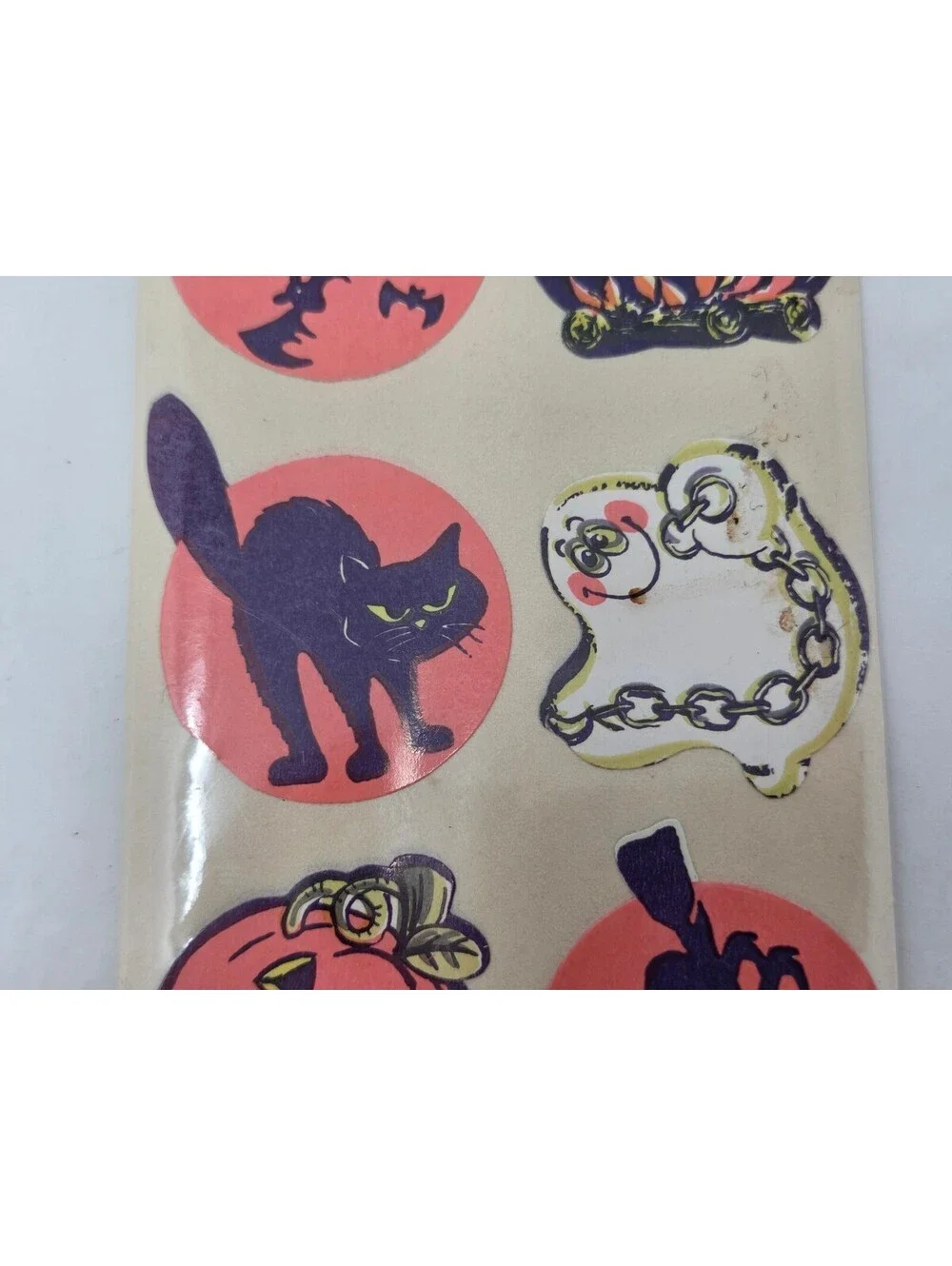 Vintage Hallmark Halloween Peel 'N Stick Seals Stickers 6 Designs 30 Pieces New